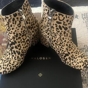 Halogen Animal Print Ankle Booties